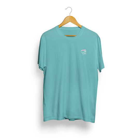 Teal Organic Cotton T - Embroidered